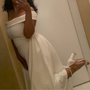 Fashion Nova One Shoulder White Dress